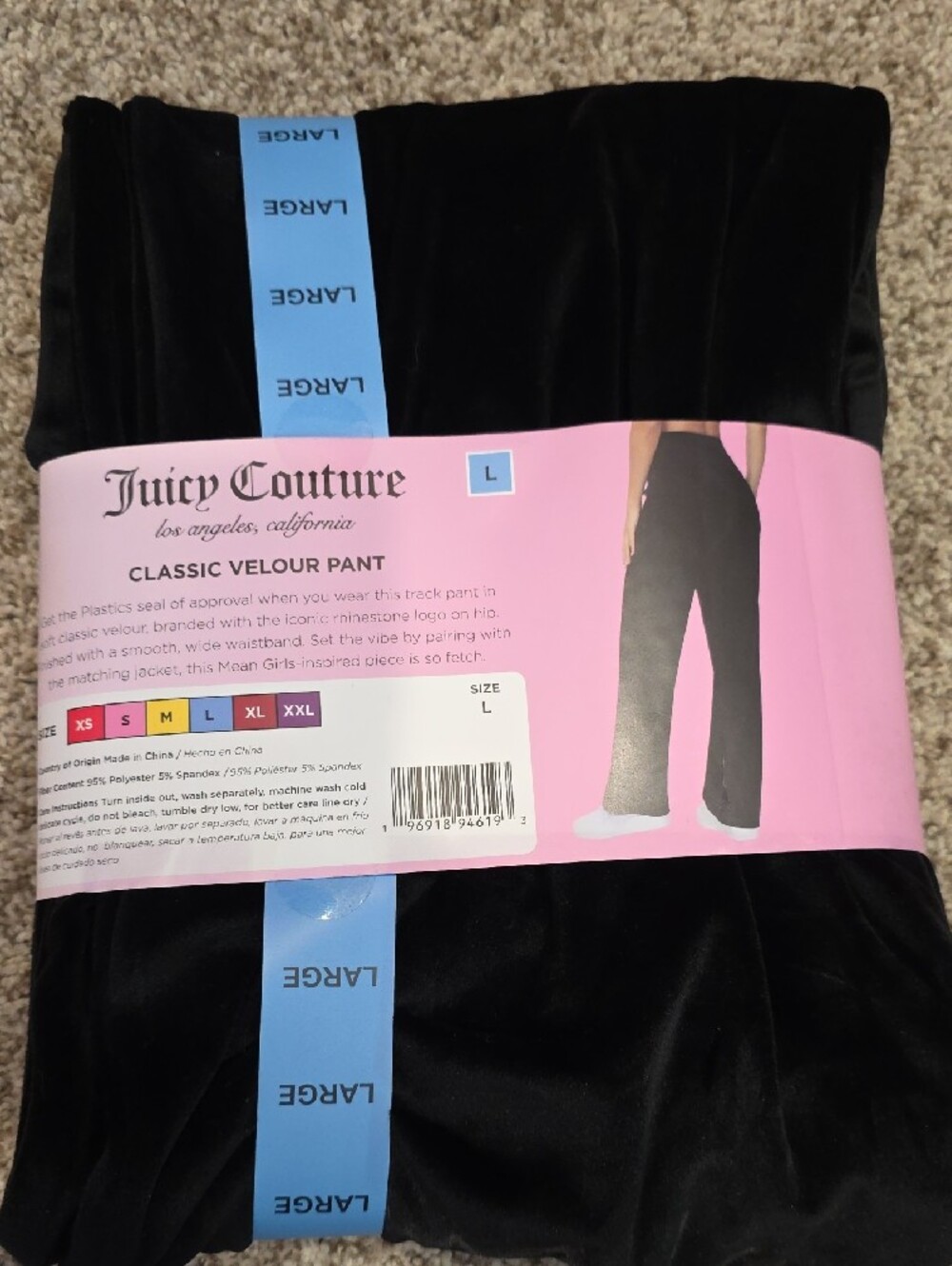 Juicy Couture Black Velour Lounge Pants - Picture 2 of 3